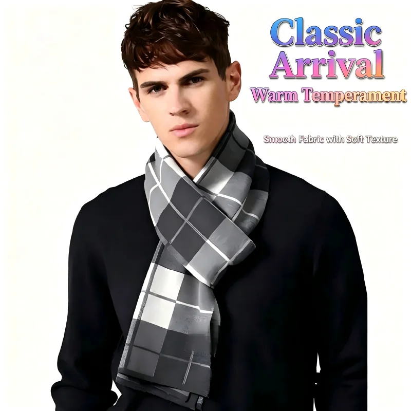 Wool Scarf Men - 1 Pcs Men's Scarf Wool Blend