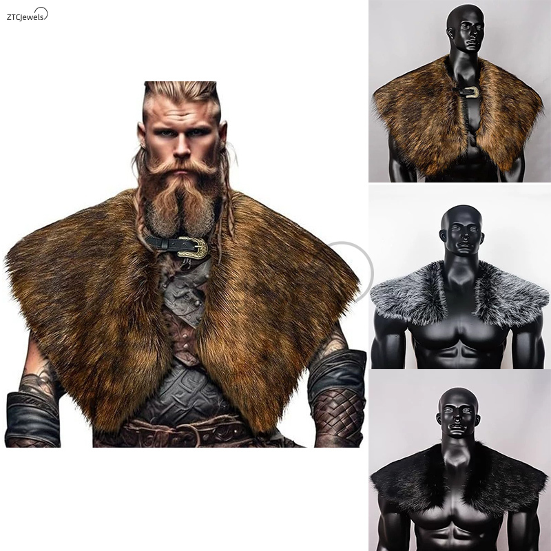 Shawl Wrap Winter - Adults Medieval Warrior Knight Fur Wrap