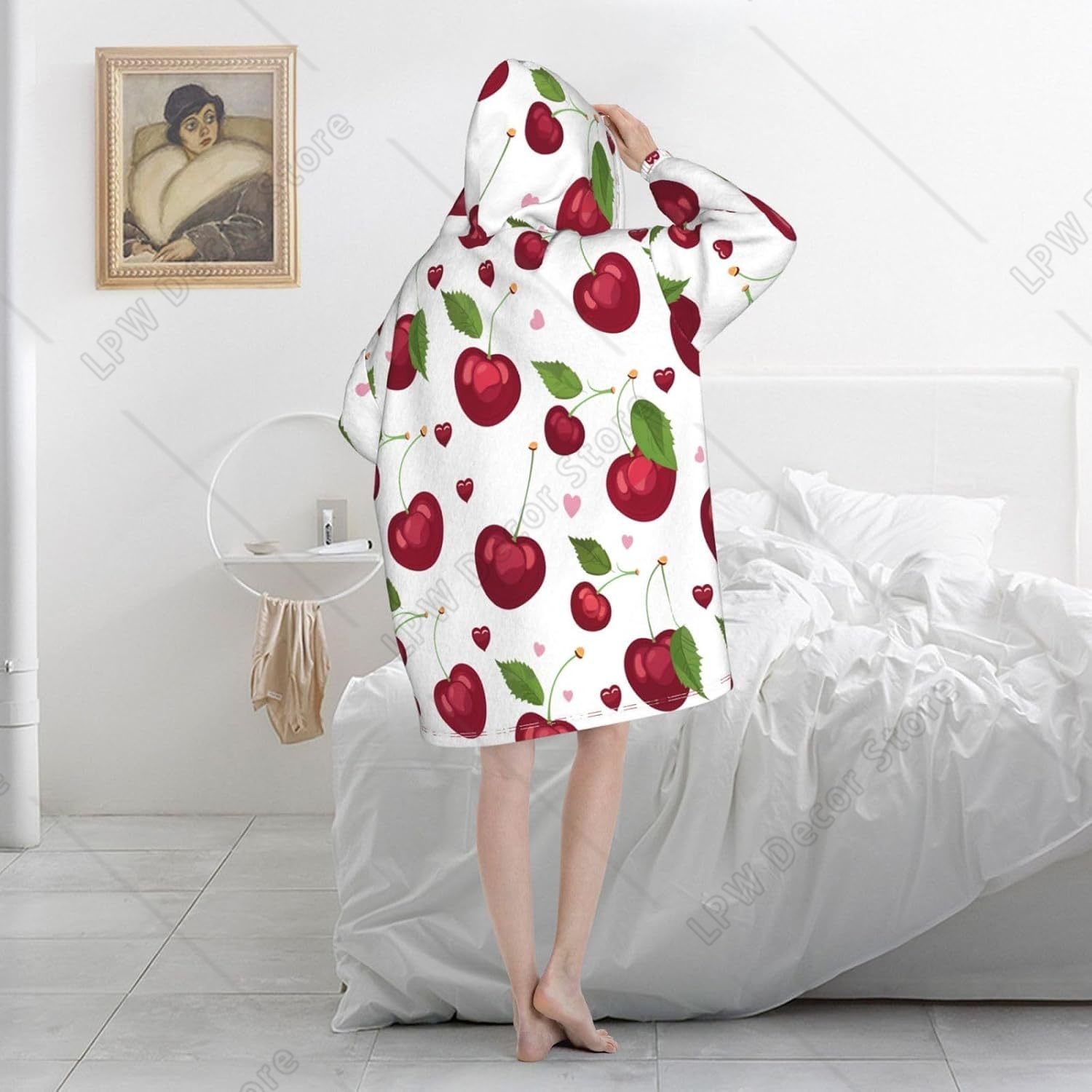 Summer Cherry Fruit Pattern We - Sherpa Hoodie Fleece review and price