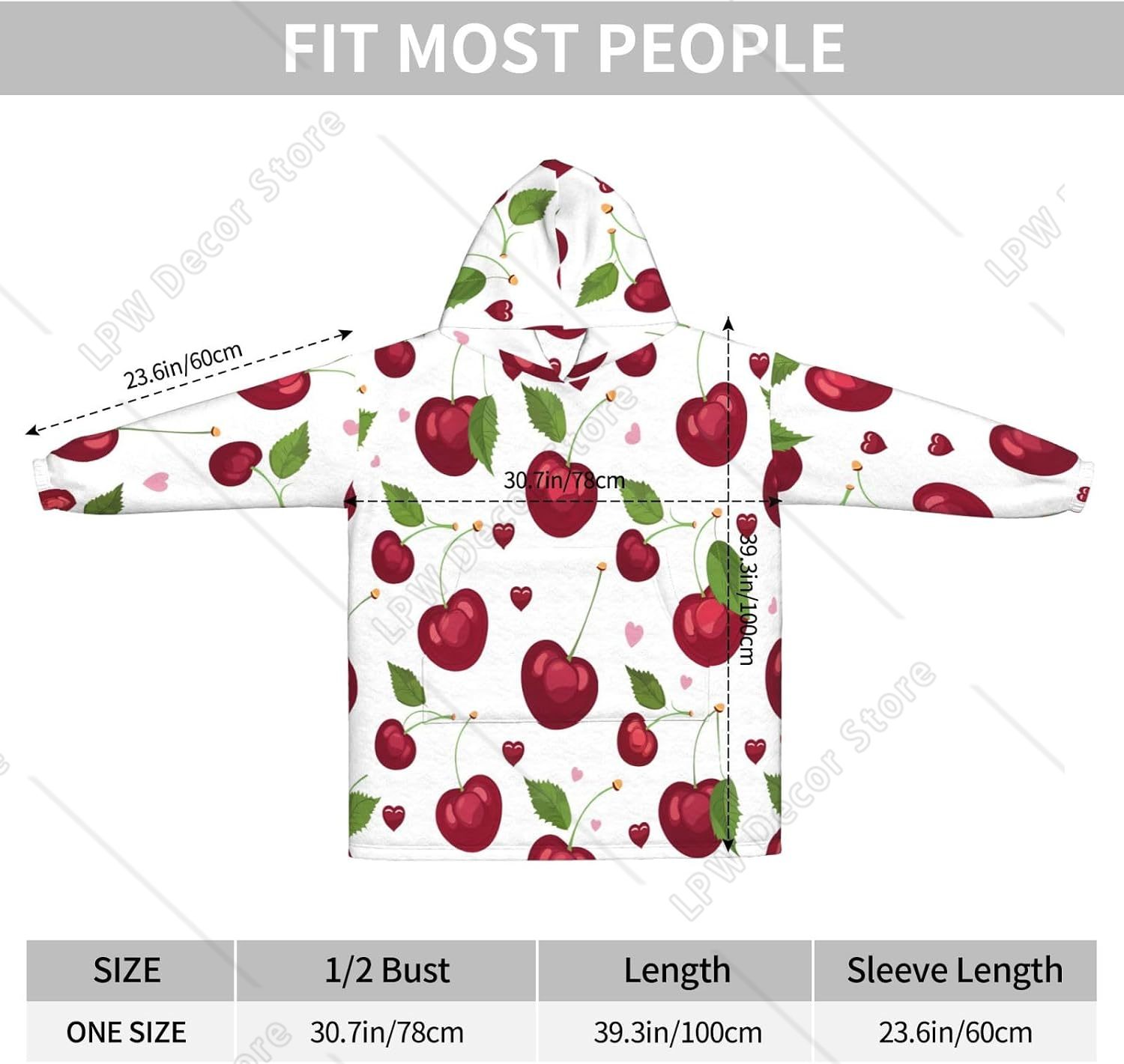 Summer Cherry Fruit Pattern We - Sherpa Hoodie Fleece review and price