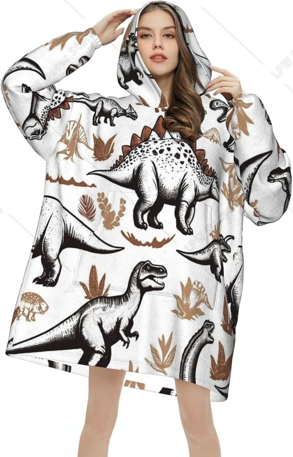 Animal Dinosaurs Wearable Blan - Sherpa Hoodie Fleece review and price