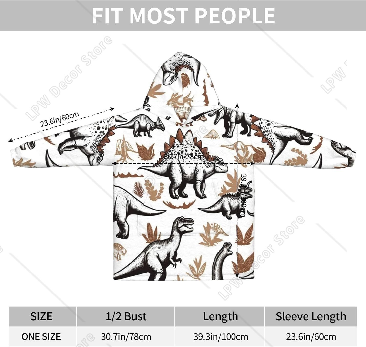 Animal Dinosaurs Wearable Blan - Sherpa Hoodie Fleece review and price