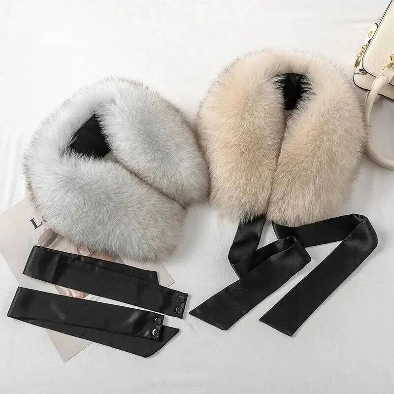 Fox Fur Collar Ladies Winter F - Shawl Wrap Winter review and price
