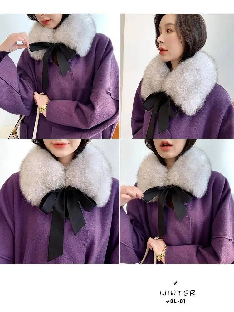 Fox Fur Collar Ladies Winter F - Shawl Wrap Winter review and price