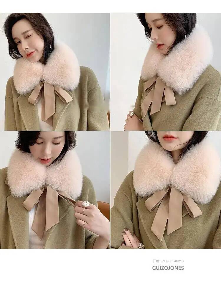 Fox Fur Collar Ladies Winter F - Shawl Wrap Winter review and price