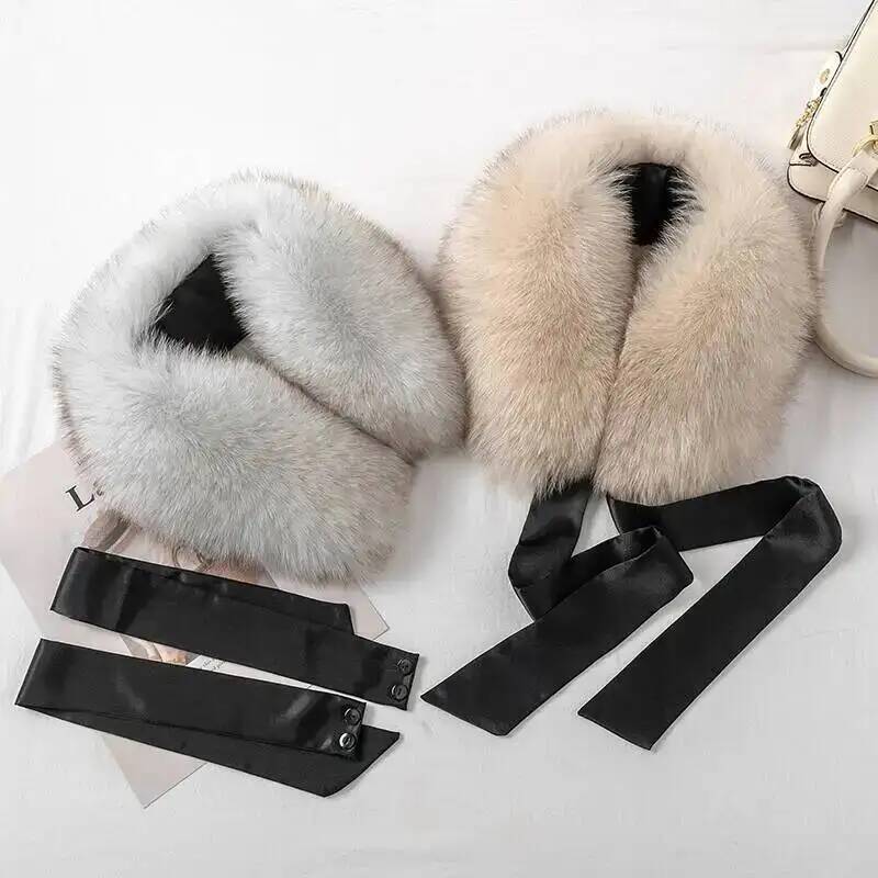 Fox Fur Collar Ladies Winter F - Shawl Wrap Winter review and price