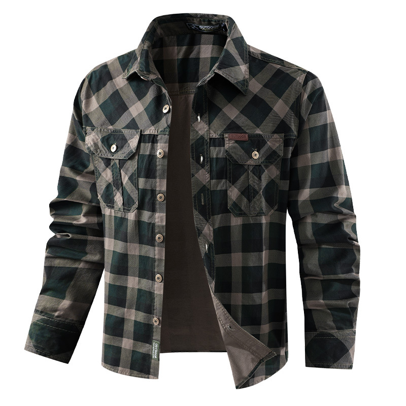 Men Plaid Casual Shirts Male M - Flannel Shirt Lined review and price