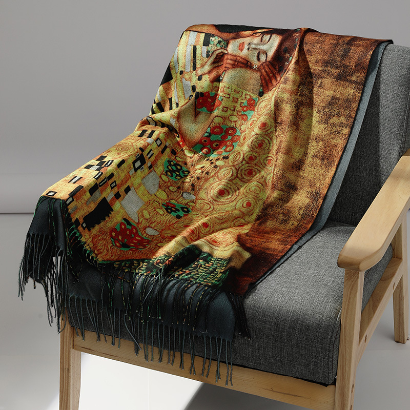 Luxury Brand Oil Painting Cash - Wool Scarf Men review and price